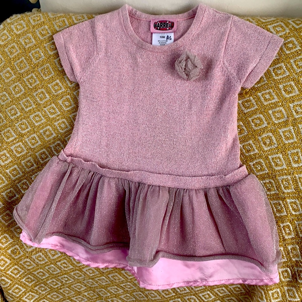 Pink Sparkly Barrel 18 month Dress